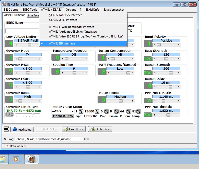 2_techfreak_blheli_13_DYS_SN20A_SN16A_USBASP_1wire_flash