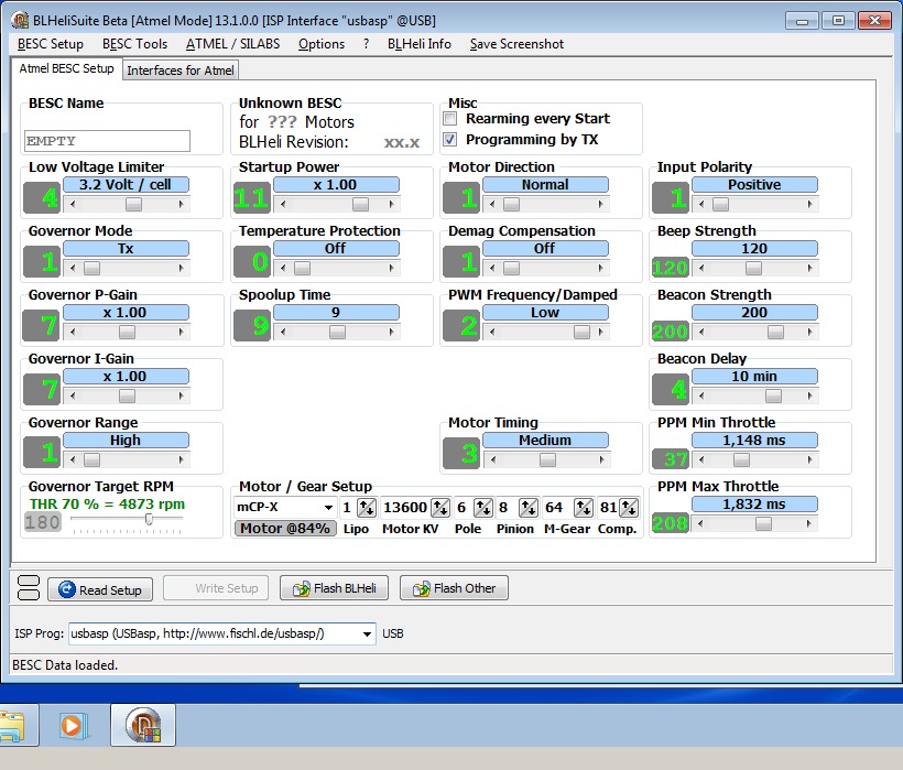3_techfreak_blheli_13_DYS_SN20A_SN16A_USBASP_1wire_flash