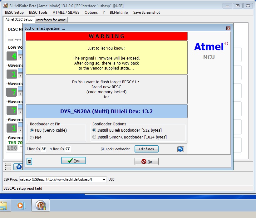 6_techfreak_blheli_13_DYS_SN20A_SN16A_USBASP_1wire_flash